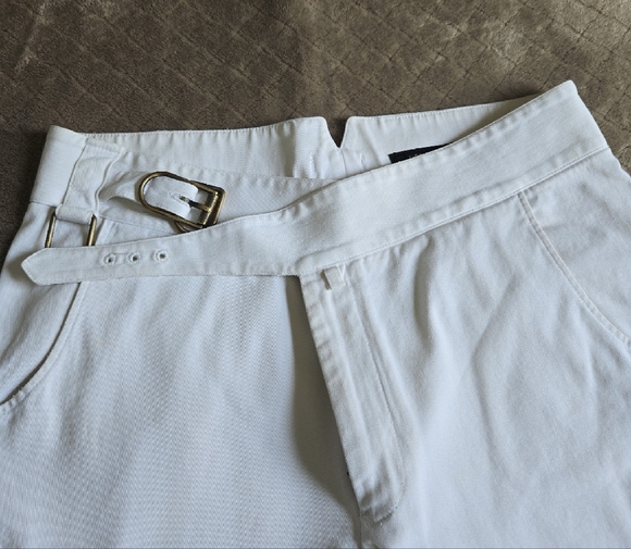 VERSACE⭐️ White Trousers with Gold Buckle
